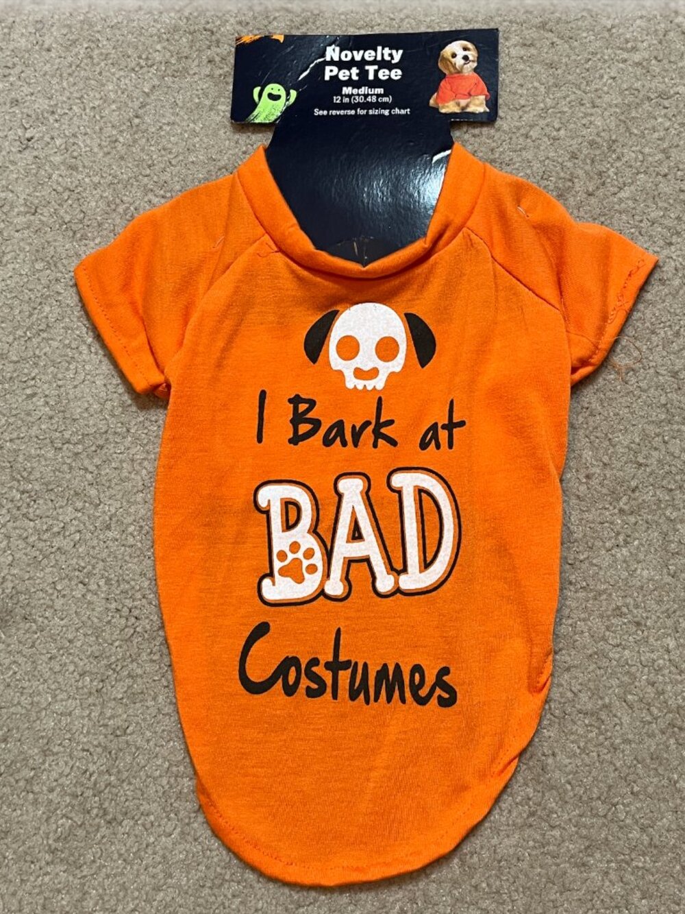 Halloween Novelty Pet Tee 🎃🐾 | “I Bark at BAD Costumes” | Medium | NWT